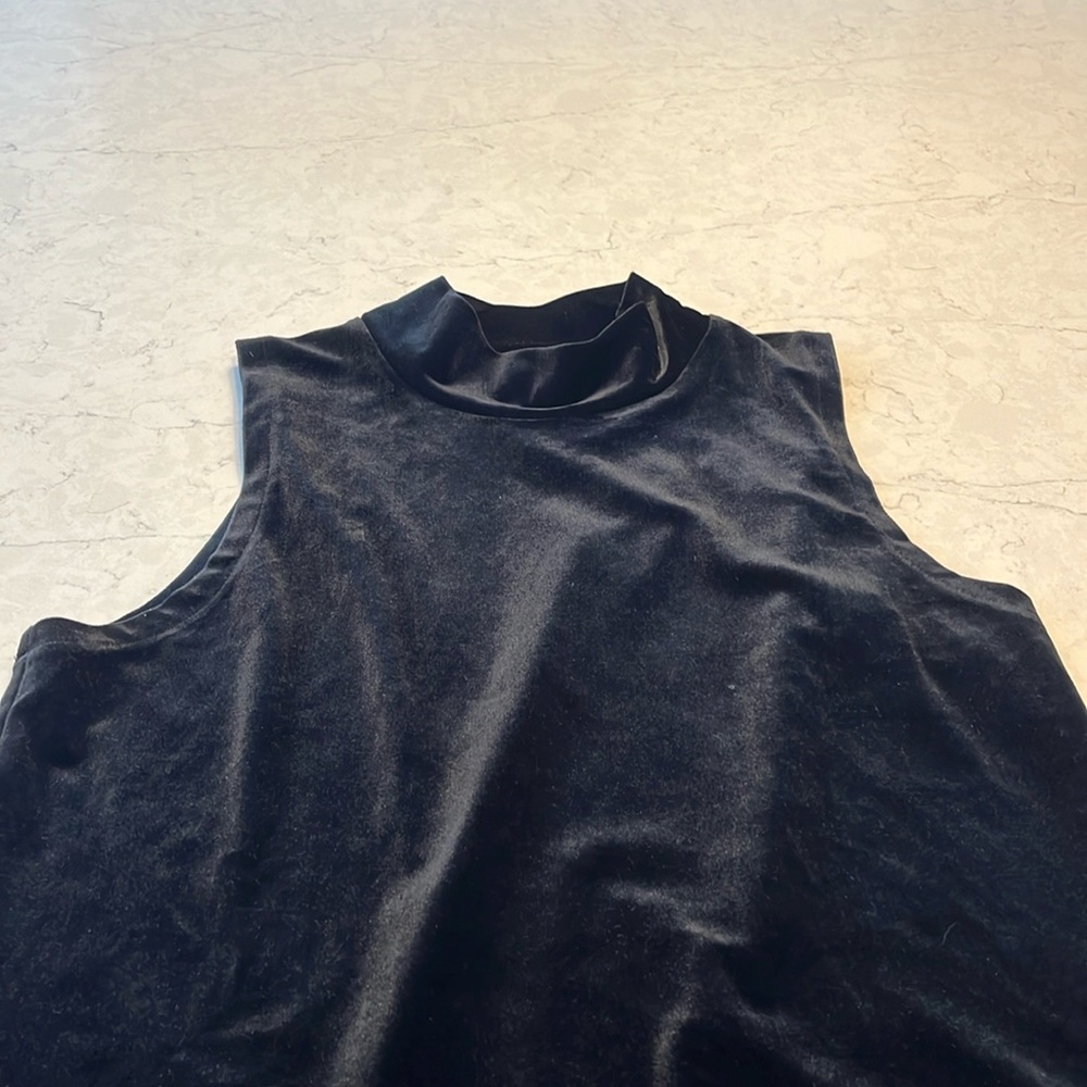 J. Crew Velvet Mock Neck and Sleeveless Velvet Shirt